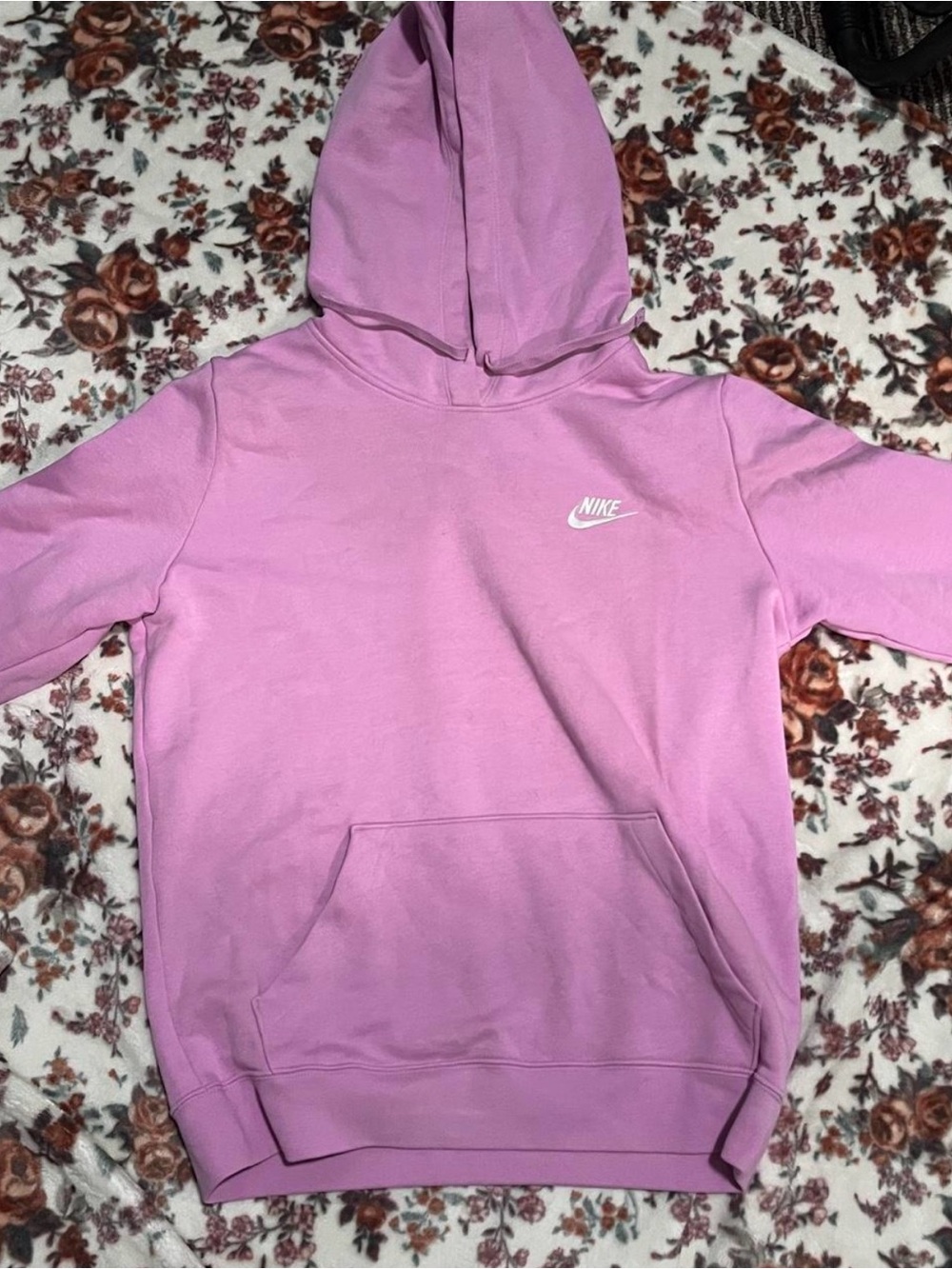 Nike Lavender Pink Pullover Hoodie with White Swoosh